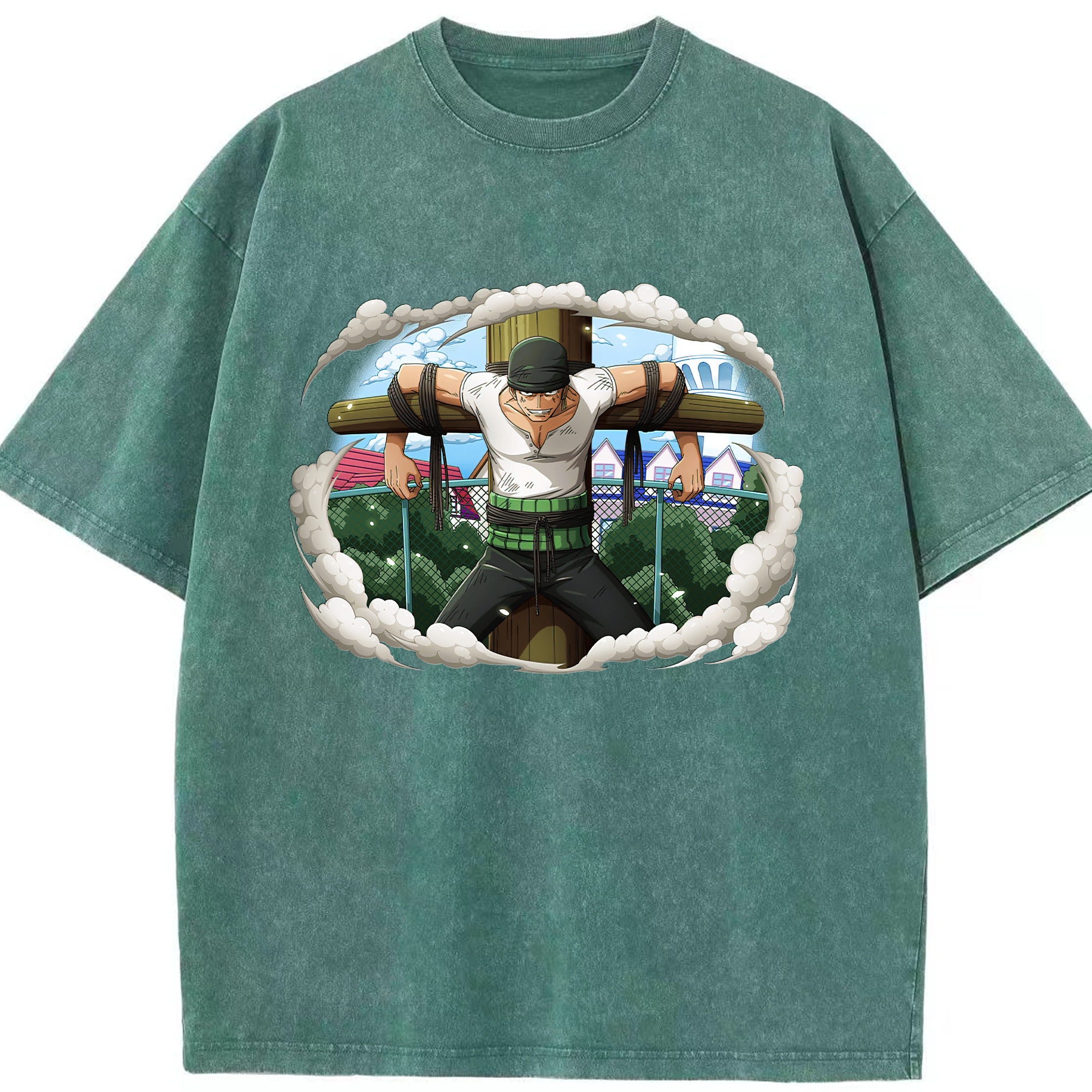 ワンピース ロロノア・ゾロ ONE PIECE Roronoa Zoro 綿100% ヴィンテージ風 半袖Tシャツ（フロントプリント）